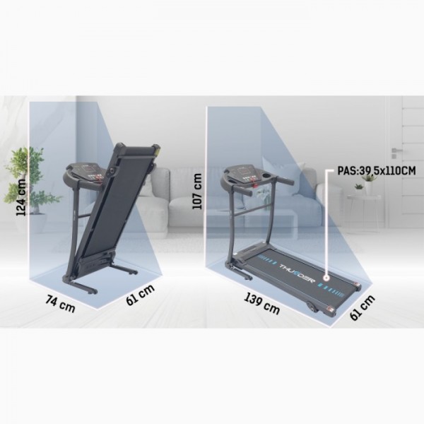 Sulankstomas bėgimo / ėjimo takelis Thunder RunWalk TS-G8000 LCD