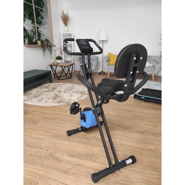 Komfortiškas sulankstomas dviratis treniruoklis su nugaros atlošu Thunder X-Bike Tiny Black LCD