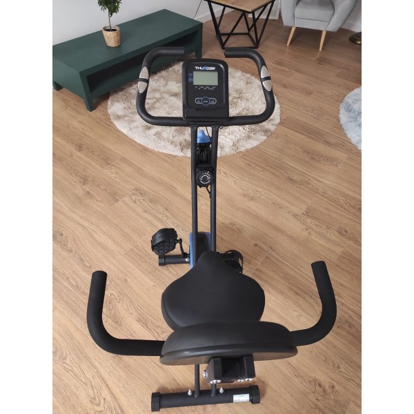Komfortiškas sulankstomas dviratis treniruoklis su nugaros atlošu Thunder X-Bike Tiny Black LCD