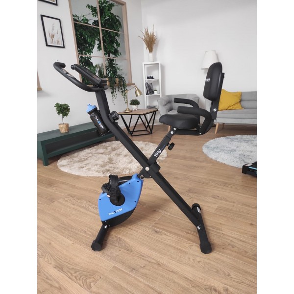 Komfortiškas sulankstomas dviratis treniruoklis su nugaros atlošu Thunder X-Bike Tiny Black LCD