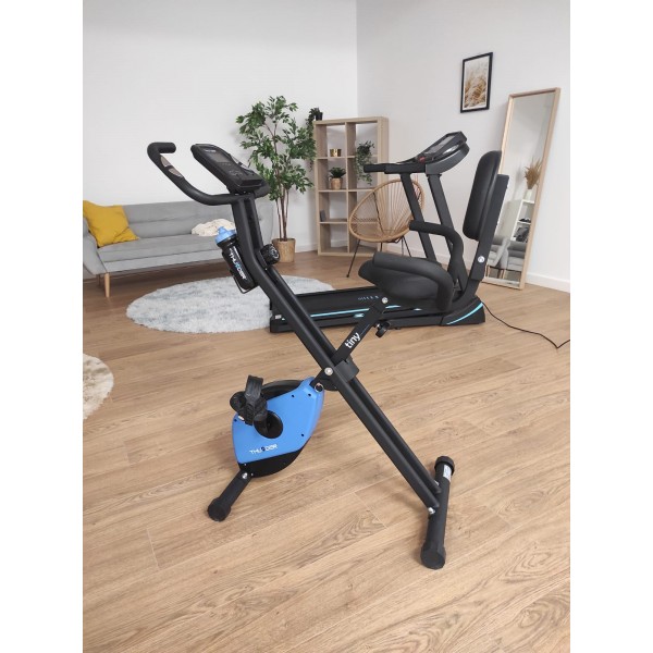 Komfortiškas sulankstomas dviratis treniruoklis su nugaros atlošu Thunder X-Bike Tiny Black LCD