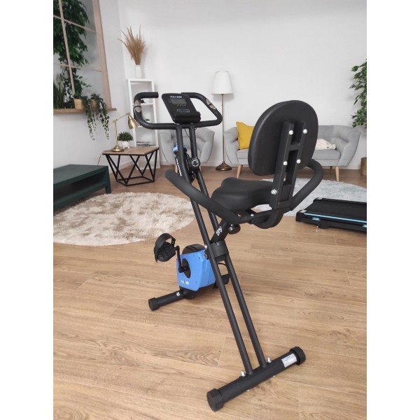 Komfortiškas sulankstomas dviratis treniruoklis su nugaros atlošu Thunder X-Bike Tiny Black LCD