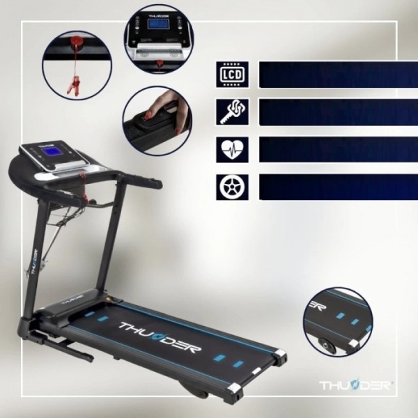 Sulankstomas bėgimo / ėjimo takelis Thunder RAPID-Black Vibro LCD