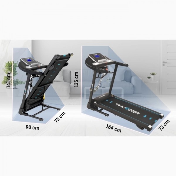 Sulankstomas bėgimo / ėjimo takelis Thunder RAPID-Black Vibro LCD