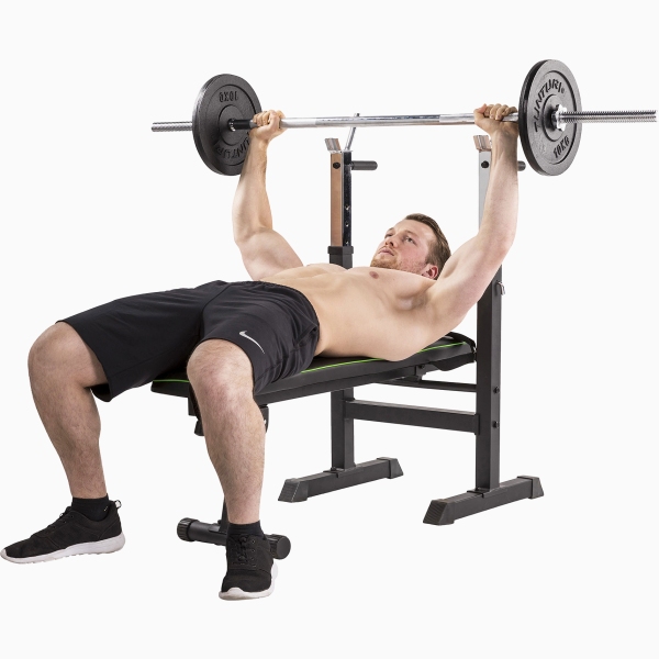 Sulankstomas štangos suoliukas su stovais Tunturi Bench WB-20 Sulankstomas štangos suoliukas su stovais Tunturi Bench WB-20