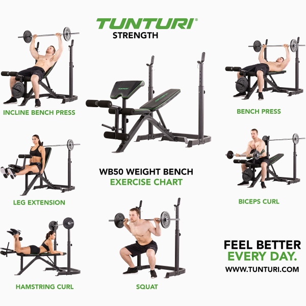 Štangos suoliukas su stovais Tunturi Bench WB50 Štangos suoliukas su stovais Tunturi Bench WB50