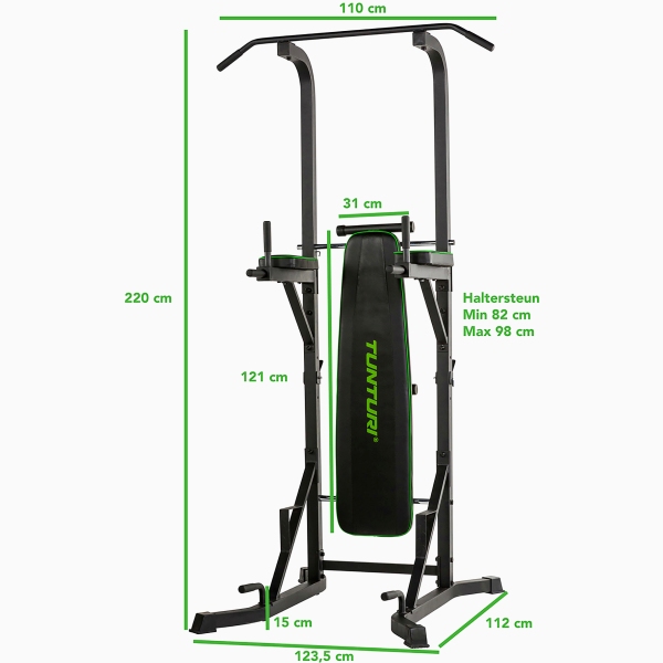 Pastatomas skersinis su lygiagretėmis Tunturi Power Tower PT-60 Pastatomas skersinis su lygiagretėmis Tunturi Power Tower PT-60