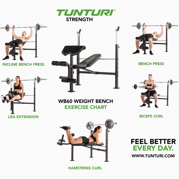 Štangos suoliukas su stovais Tunturi Bench WB60 Štangos suoliukas su stovais Tunturi Bench WB60