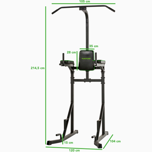 Pastatomos lygiagretės su skersiniu Tunturi Power Tower PT-20 Pastatomos lygiagretės su skersiniu Tunturi Power Tower PT-20