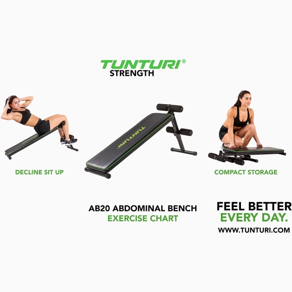 Sulankstomas atsilenkimų suoliukas Tunturi Bench AB20 Sulankstomas atsilenkimų suoliukas Tunturi Bench AB20