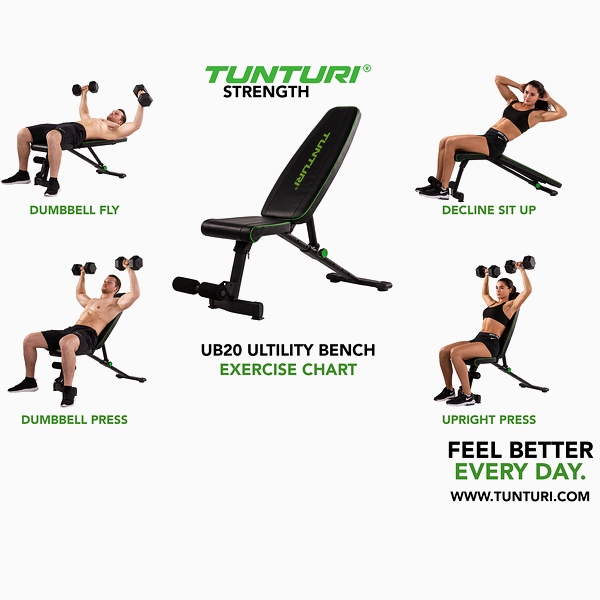Sulankstomas universalus treniruočių suoliukas Tunturi Bench UB20 Sulankstomas universalus treniruočių suoliukas Tunturi Bench UB20