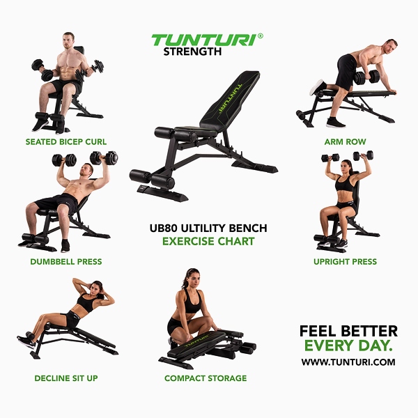 Sulankstomas universalus treniruočių suoliukas Tunturi Bench UB-80 PRO Sulankstomas universalus treniruočių suoliukas Tunturi Bench UB-80 PRO