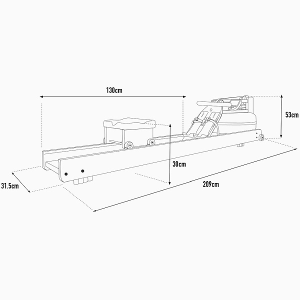 Irklavimo treniruoklis WaterRower Ash S4 Monitor LCD